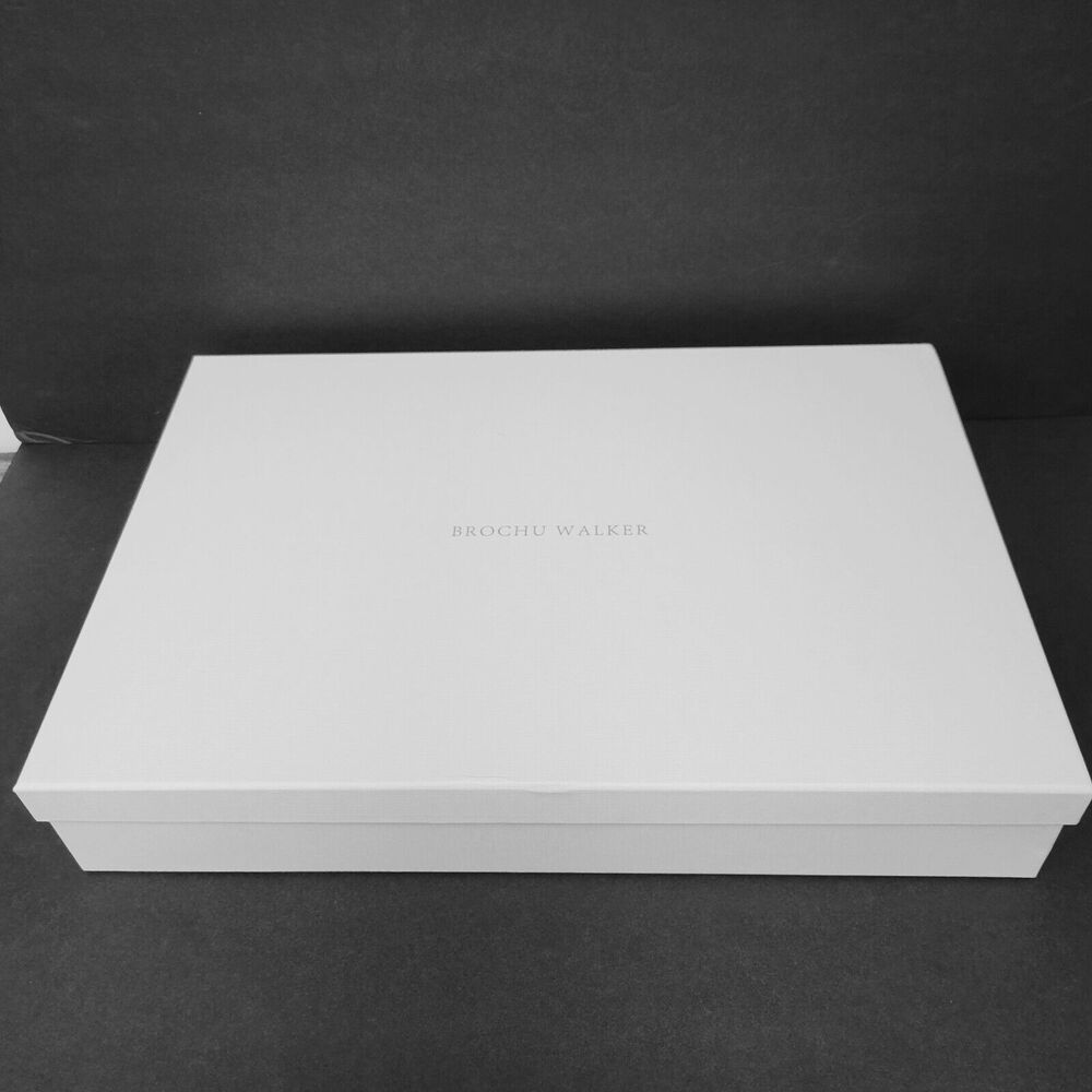 Brochu Walker White Empty 17"×11"×3" Storage Gift Box W Tissue Ribbon Logo Tags